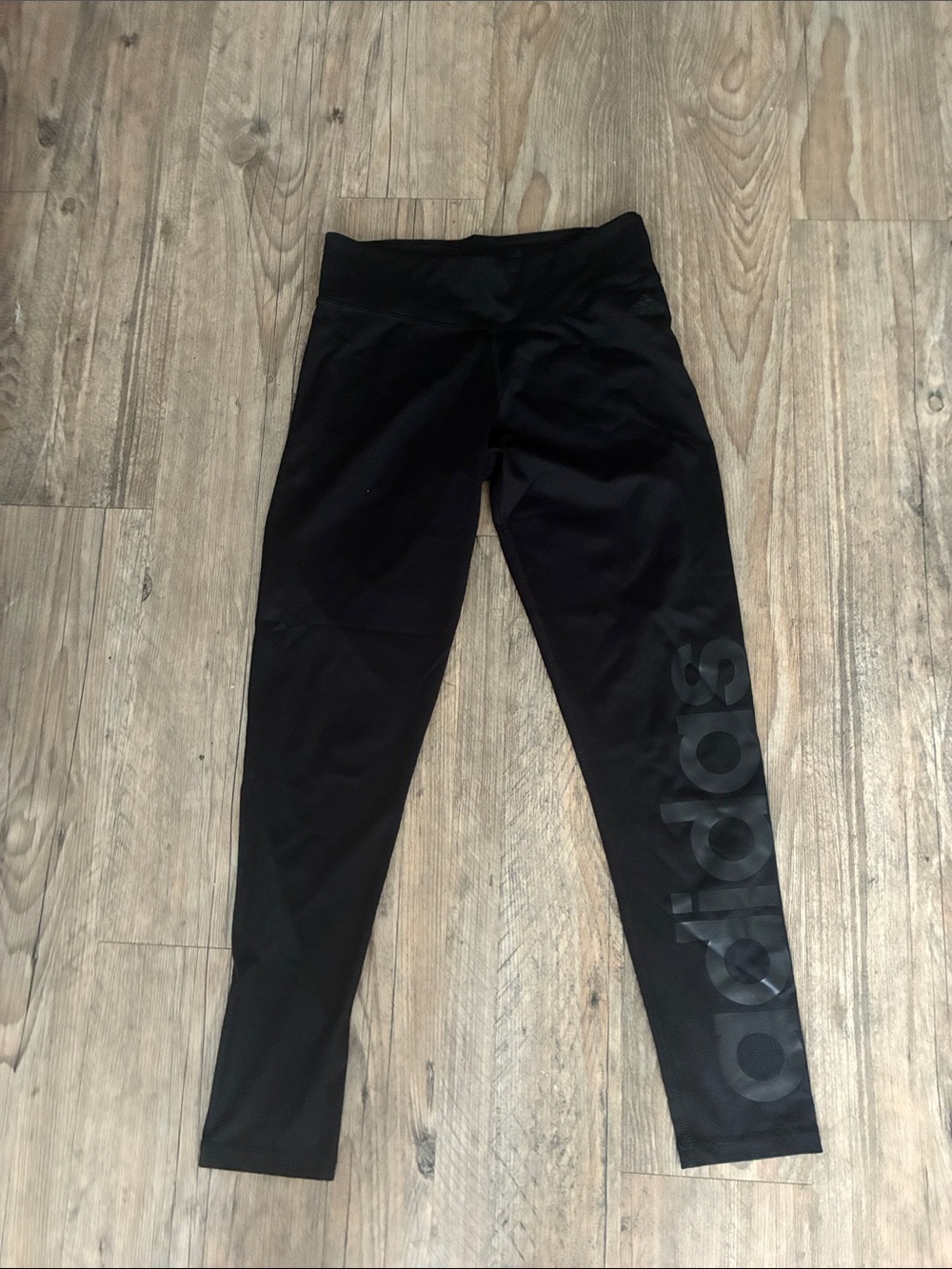 adidas Black Logo Side-Print Leggings